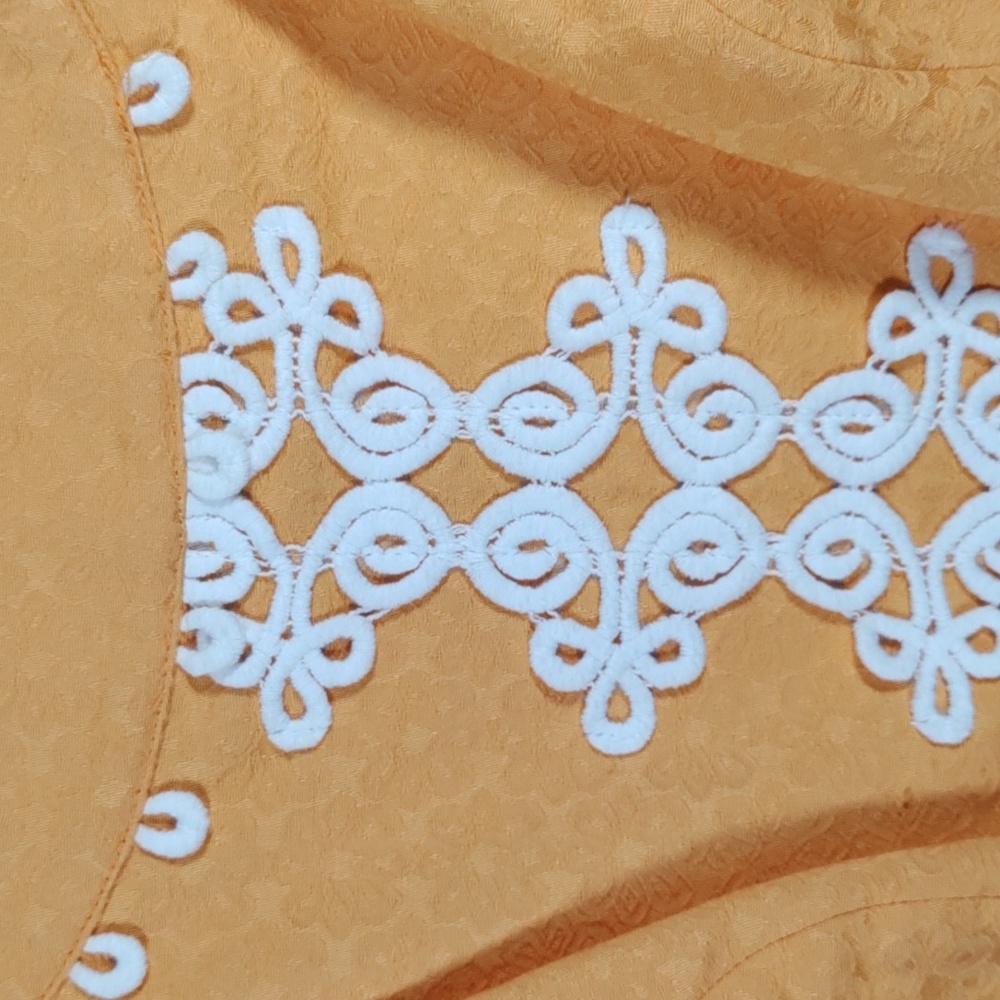 *H184 Lilly Pulitzer golden yellow w/white lace sleeveless dress 0 FINAL PRICE - Picture 4 of 11